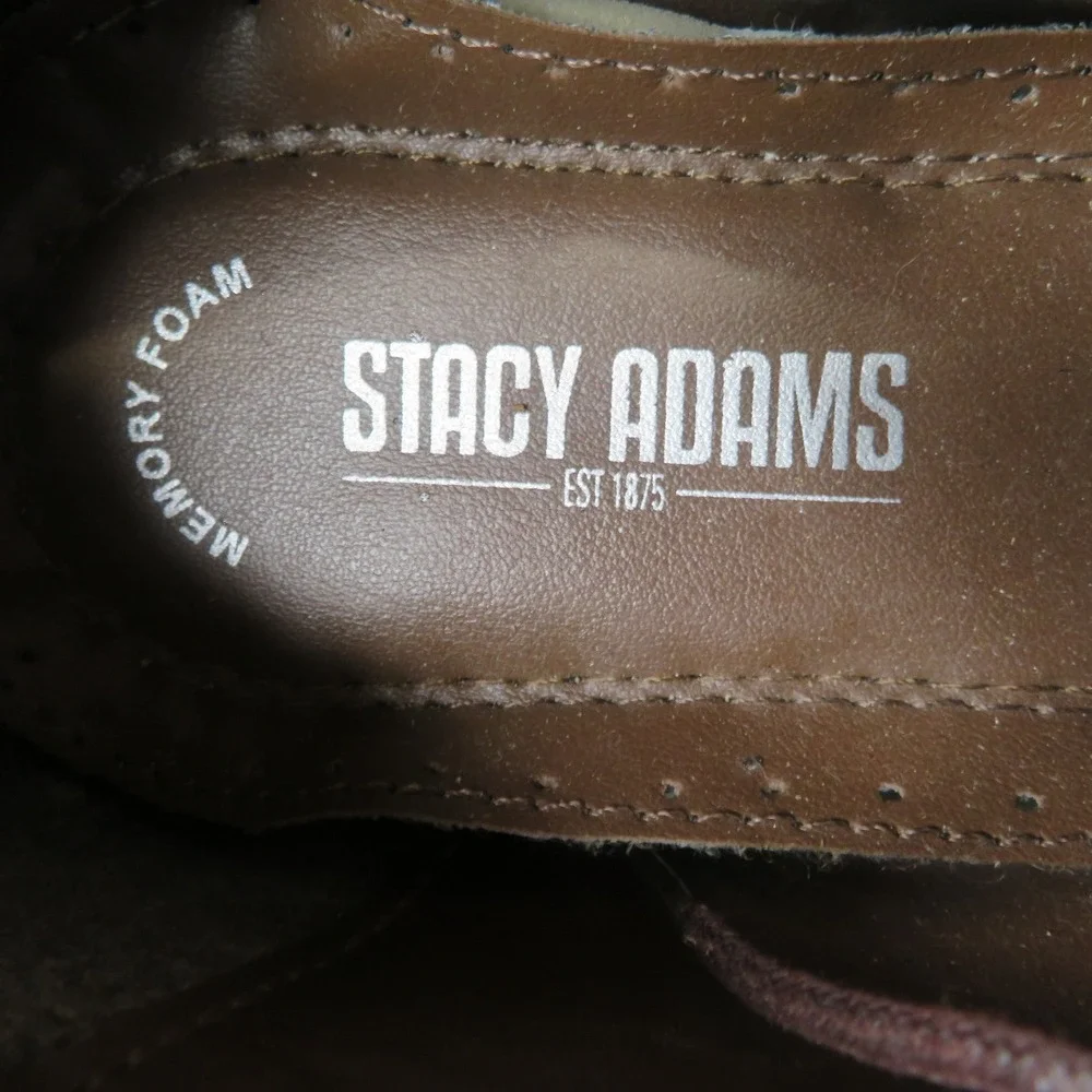 Stacy Adams Mens Burgundy Black Croc Embossed Leather Memory Foam Oxfords Shoes
